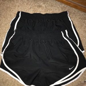 Black and white Nike Dri Fit shorts